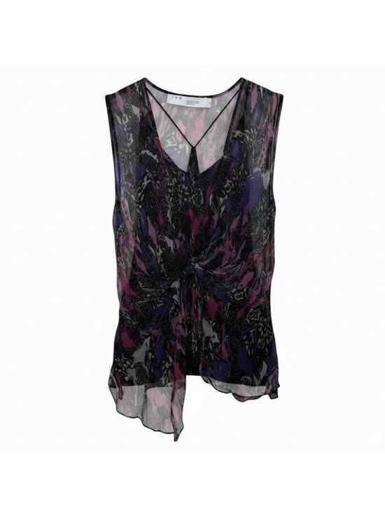 IRO Tops - IRO Street Marble Blouse Size 36 US Small 4 Sheer Chiffon Multi Twist Knot Front